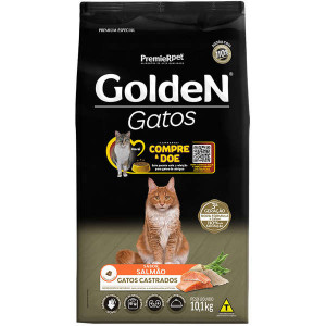 Ração Premier Pet Golden Gatos Adultos Castrados Sabor Salmão  - 1kg/3kg
